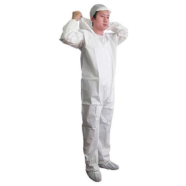 Keystone Safety Disposable Coveralls, Hooded, XL, KeyGuard(R), Zipper, Elastic Cuff, Elastic Ankle, Serged Seam - CVL-KG-HE-XL