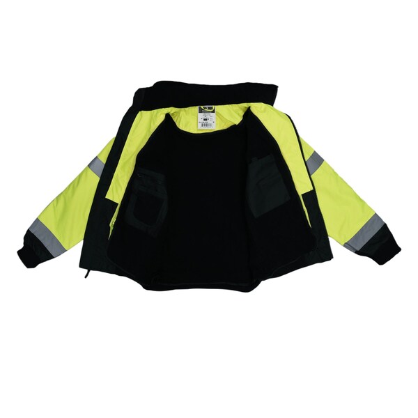 Radians Hi-Vis 2-in-1 Bomber Jacket, 100% Polyester Oxford, 300D, DWR Coated, Hi-Vis Green / Black, 5XL - SJ110B-3ZGS-5X