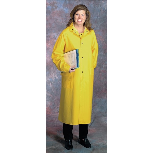 West Chester Protective Gear 35Ml Pvc Over Polyester 48" Raincoat - Yellow - 4148/L