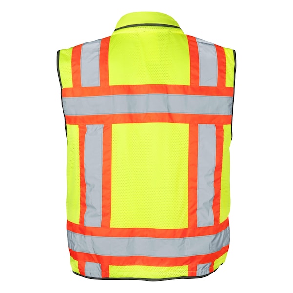 Ironwear Hi-Vis FR Surveyor Safety Vest L Class 2 , Zipper 12 Pockets - 1278FR-LZ-RD-LG