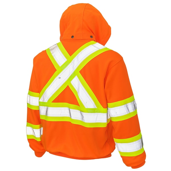 Tough Duck 3XL Hi-Vis Hooded Sweatshirt, Orange - S49421