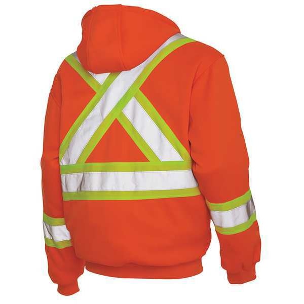 Tough Duck 3XL Hi-Vis Hooded Sweatshirt, Orange - S49421