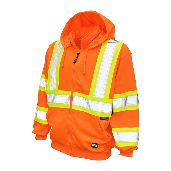 Tough Duck 3XL Hi-Vis Hooded Sweatshirt, Orange - S49421