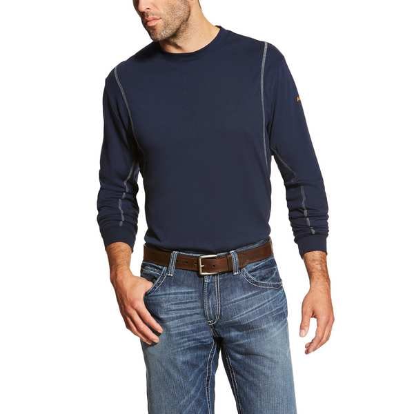 Ariat Men's FR Crew Longsleeve Tee, 8.9 cal/sq cm, 4XL, Cotton - 10019007