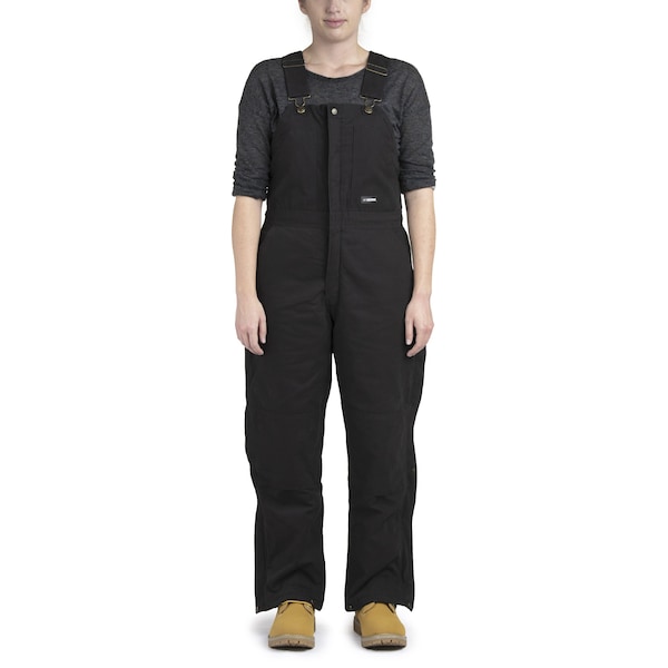 Berne Womens Bib, Ladies, Washed, Insulated, Large, Reg, Black, Size L - WB515
