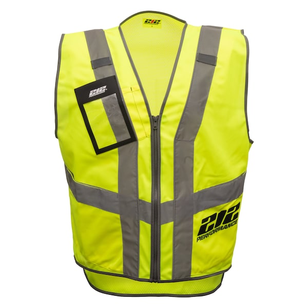212 Performance Hi-Vis Safety Vest 4XL Class 2 U Back, , Zipper ID Window - VSTPERF-8814