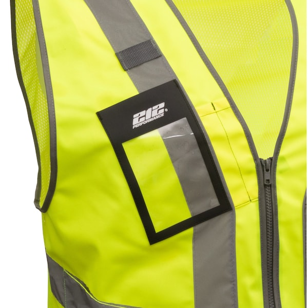 212 Performance Hi-Vis Safety Vest 4XL Class 2 U Back, , Zipper ID Window - VSTPERF-8814