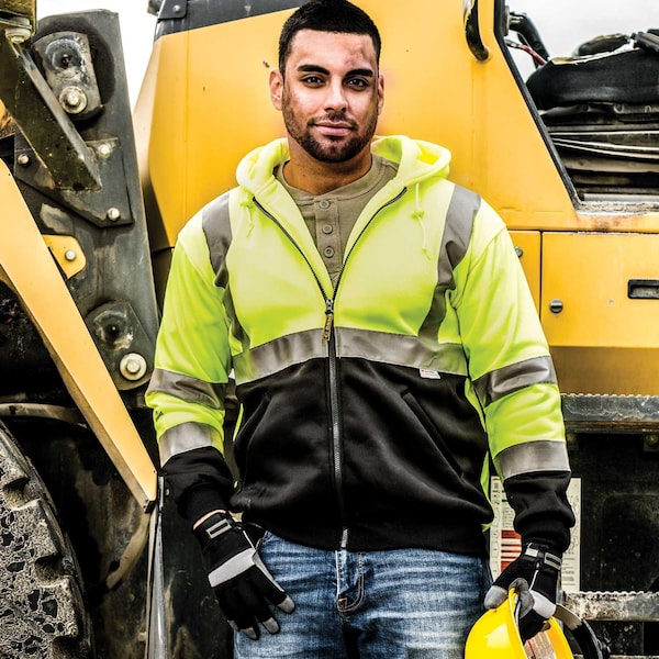 Game Workwear The Class 2 Maintenance Hoodie, Yellow, Size Large - 8260