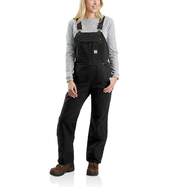 Carhartt OR4049 W RlxdFit WshDck Ins Bib Ovrll - 104049-BLK