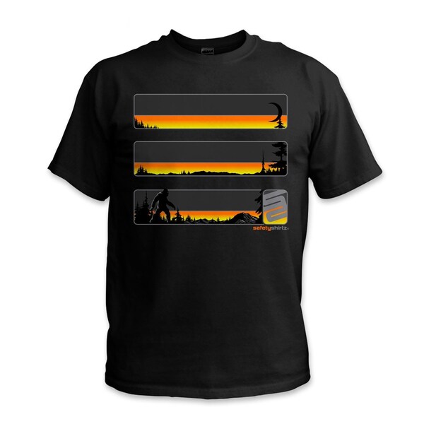 Safetyshirtz Stealth Sasquatch Reflective High Visibility Tee, Black, XL - 76020501XL