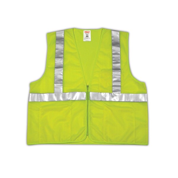 Tingley Hi-Vis Safety Vest 4XL, 5XL Class 2 , Zipper 4 Pockets - V70632.4X-5X