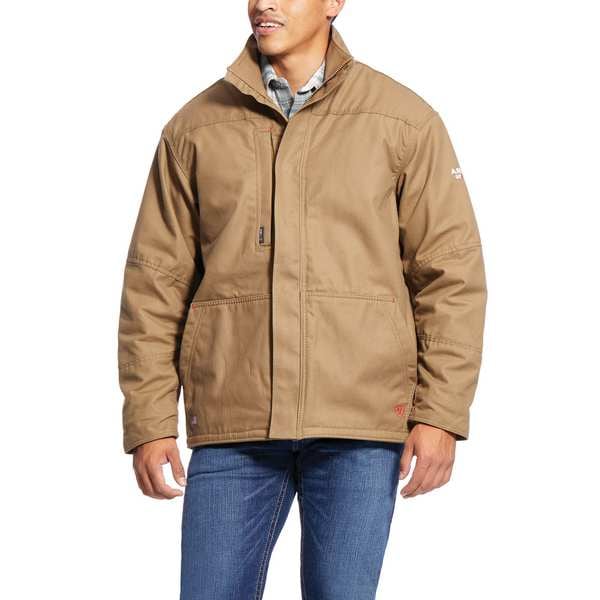 Ariat FR Insulated Canvas Jacket, 54 cal/sq cm, L, 12 oz Zipper Closure - 10024029