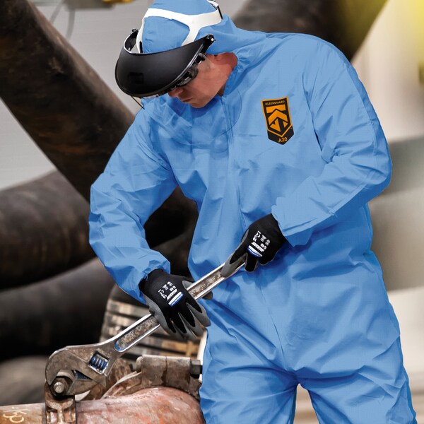Kleenguard Disposable Coveralls, Hooded, XL, SMMMS, Zipper, Elastic Cuff, Elastic Ankle, Serged Seam, 24 PK - 58514