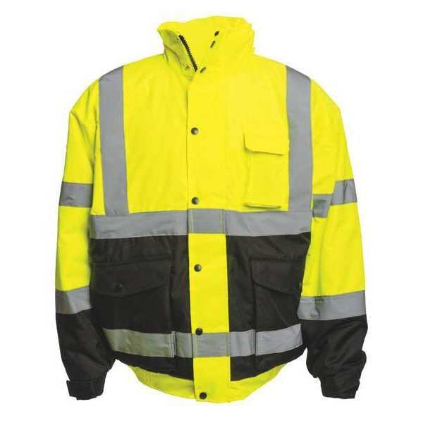Utility Pro Hi-Vis Bomber Jacket, Teflon Fabric, Class 3 Black/Yellow, XLT - UHV563T-XLT