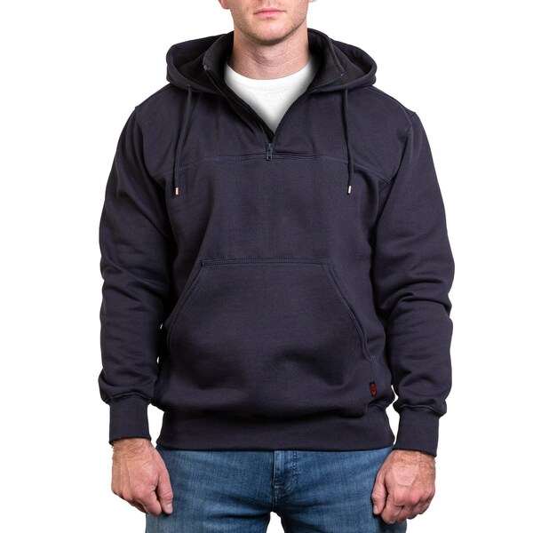 Game Workwear The Hooded Heavyweight Jobshirt, Navy, Size Large - 8525