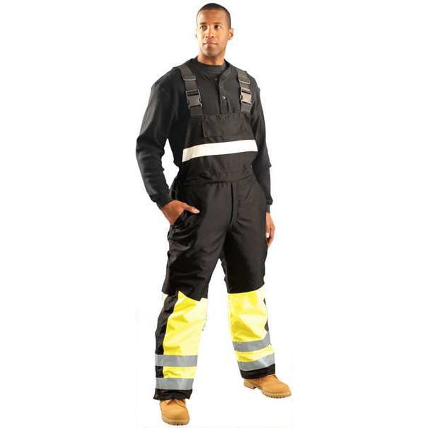 Occunomix Rain Bib Overall, PVC, 31 1/2 in Inseam, 52 in to 54 in Waist, 190 mil Thickness, Yellow, 2XL - SP-BIB-BY2X