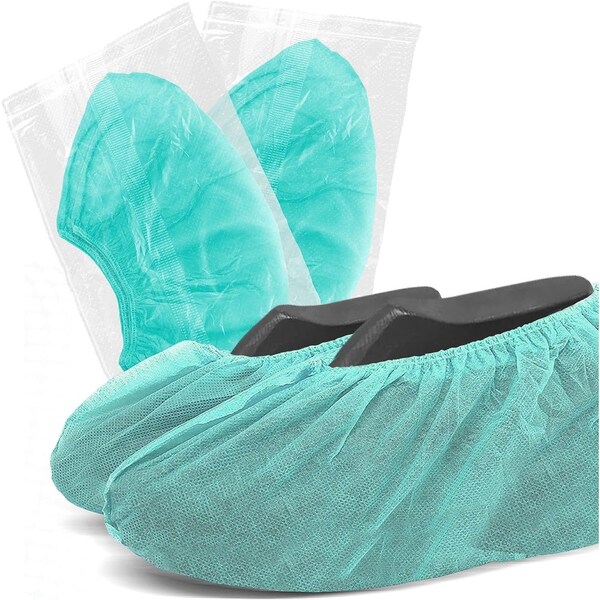 Wecare Protective Shoe Covers, Individually wrapped, 25 Pairs, Green, 25PK - WMN100151