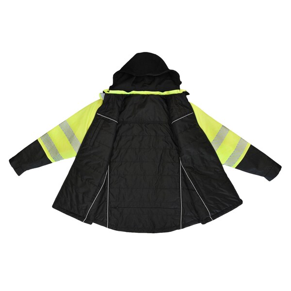 Radians Hi-Vis Rain Jacket, Ripstop, Class Type R Class 3 Hi-Vis Green, L - SJ04-3SGR-L