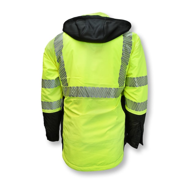 Radians Hi-Vis Rain Jacket, Ripstop, Class Type R Class 3 Hi-Vis Green, L - SJ04-3SGR-L