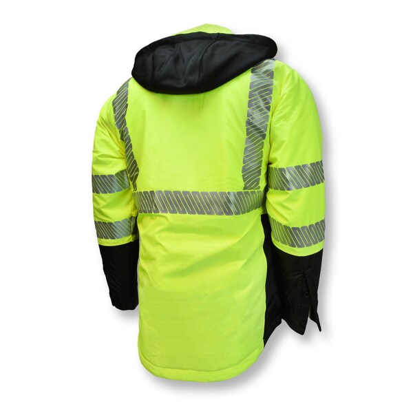 Radians Hi-Vis Rain Jacket, Ripstop, Class Type R Class 3 Hi-Vis Green, L - SJ04-3SGR-L