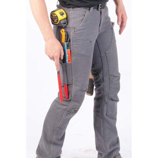 Dovetail Workwear Women's Utility Pant, 4, Dark Grey, 99% cotton / 1% spandex - DWS19P2C-030-4X28