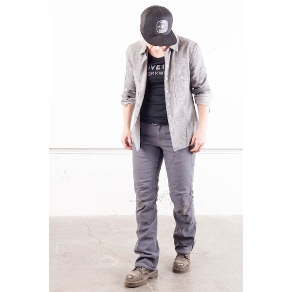 Dovetail Workwear Women's Utility Pant, 4, Dark Grey, 99% cotton / 1% spandex - DWS19P2C-030-4X28