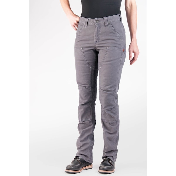Dovetail Workwear Women's Utility Pant, 4, Dark Grey, 99% cotton / 1% spandex - DWS19P2C-030-4X28