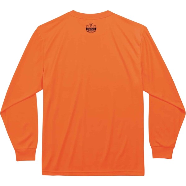 Ergodyne LS T-Shirt, Orange, Non-Certified, 4XL, Polyester, 4XL - 8091