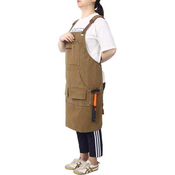Edendirect Heavy Duty not waxed Canvas Tool Apron, Adjustable Tool Apron, 16 Oz , Fully Adjustable - IR-W465P181588