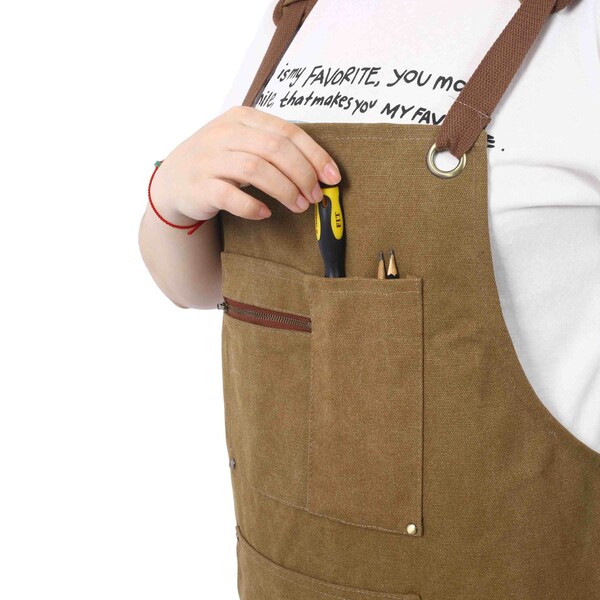 Edendirect Heavy Duty not waxed Canvas Tool Apron, Adjustable Tool Apron, 16 Oz , Fully Adjustable - IR-W465P181588