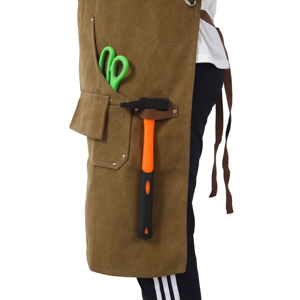 Edendirect Heavy Duty not waxed Canvas Tool Apron, Adjustable Tool Apron, 16 Oz , Fully Adjustable - IR-W465P181588