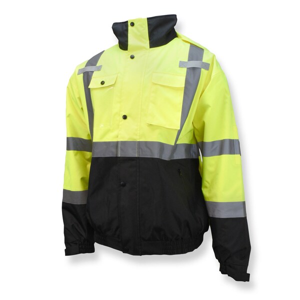 Radians Hi-Vis 3-in-1 Bomber Jacket, Ripstop Polyester, Class Type R Class 3 Hi-Vis Green / Black, 4XL - SJ320B-3ZGS-4X