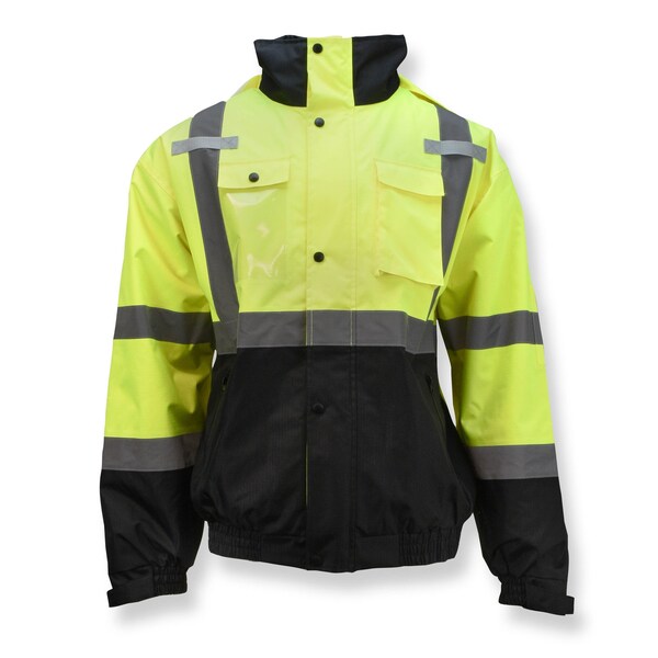 Radians Hi-Vis 3-in-1 Bomber Jacket, Ripstop Polyester, Class Type R Class 3 Hi-Vis Green / Black, 4XL - SJ320B-3ZGS-4X