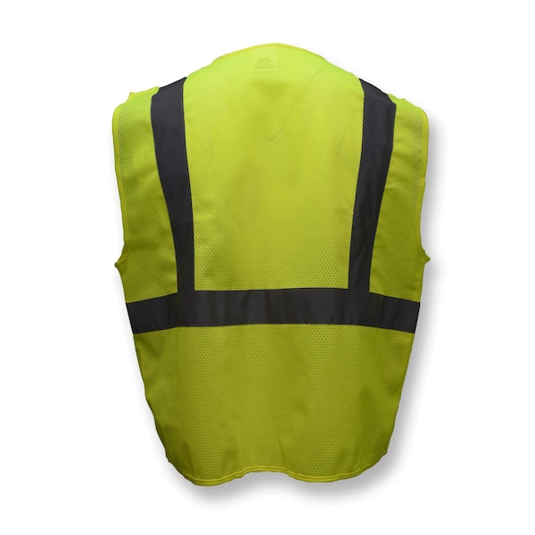 Radians Hi-Vis Economy Safety Vest 4XL Class 2 U-Block Back, , Hook and Loop - SV2GM4X