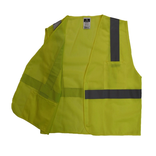 Radians Hi-Vis Economy Safety Vest 4XL Class 2 U-Block Back, , Hook and Loop - SV2GM4X