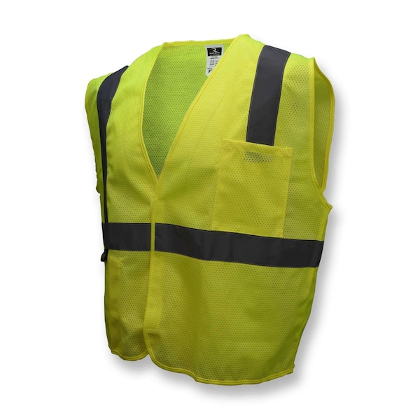 Radians Hi-Vis Economy Safety Vest 4XL Class 2 U-Block Back, , Hook and Loop - SV2GM4X