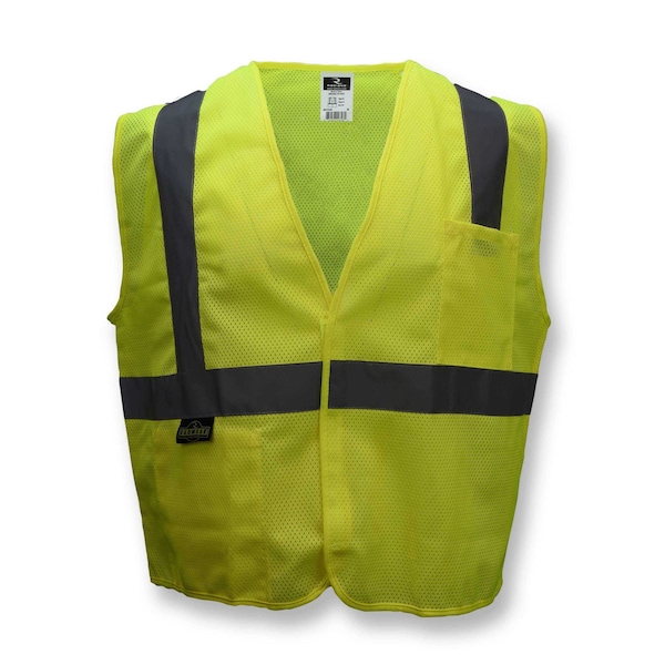 Radians Hi-Vis Economy Safety Vest 4XL Class 2 U-Block Back, , Hook and Loop - SV2GM4X