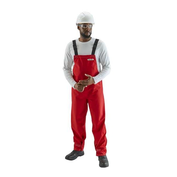 Ansell 66-662 Alphatec Breathable Red Poly Bibbed Overall, Polyester, 31 in Inseam, Red - 66-662
