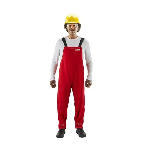 Ansell 66-662 Alphatec Breathable Red Poly Bibbed Overall, Polyester, 31 in Inseam, Red - 66-662