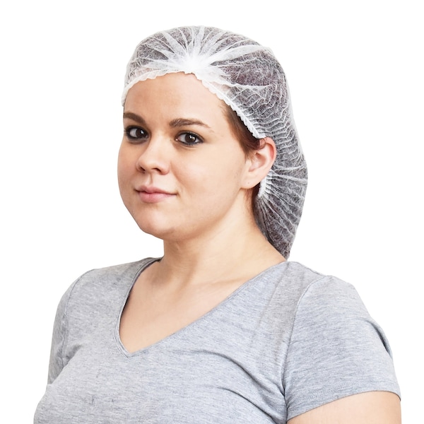 Cordova 21-in. Bouffant Cap, Polypropylene, Pleated - White, 12PK - PBC21W/10
