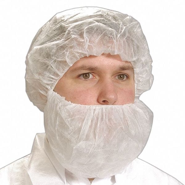 Genpro Beard Cover, Disposable, Univ, Package Quantity 1000, Polypropylene, White, Universal, 1000 PK - MS-14138-8