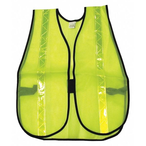 Mcr Safety Poly Mesh Safety Vest 1 3 8 Lime Strip - S220R