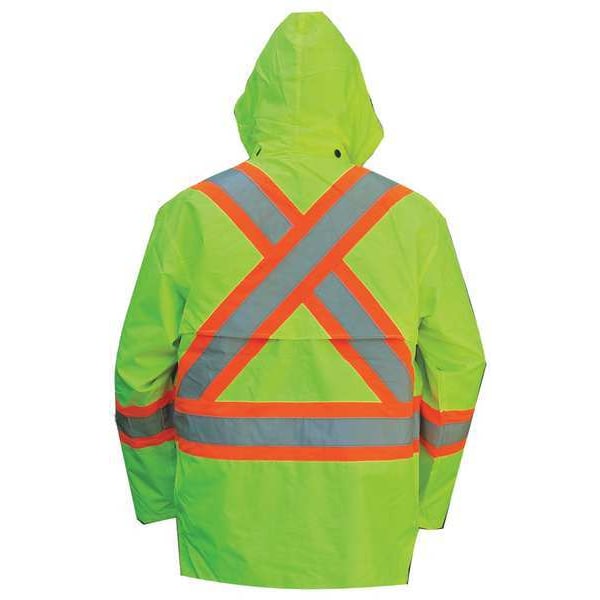Viking Hi-Viz Safety Jacket, Polyester, Polyurethane, Class 3 Type R, Green, L - 6323JG-L