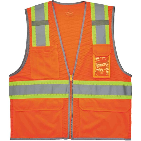 Ergodyne Two Tone Mesh Safety Vest, Orange, L/XL - 8246Z