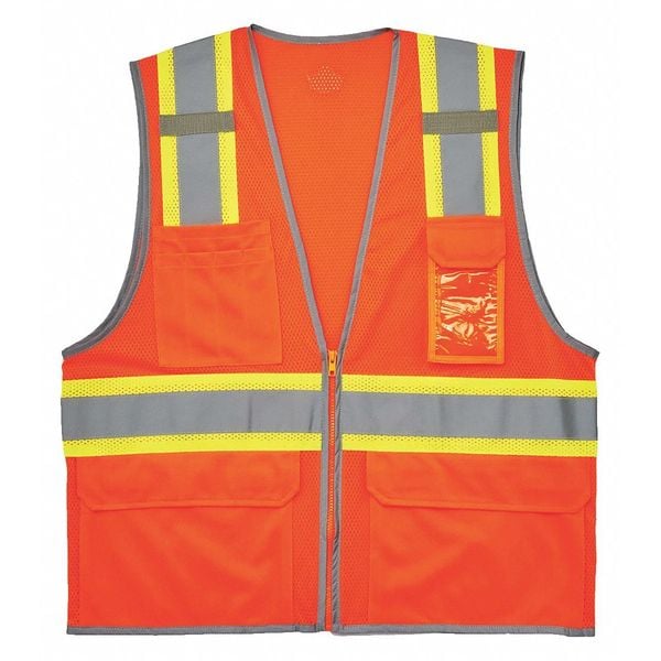 Ergodyne Two Tone Mesh Safety Vest, Orange, L/XL - 8246Z