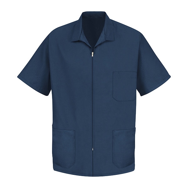 Red Kap Men's Mens Zip Smock, 65% Polyester / 35% Cotton, Zipper Front Closure, Navy - KP44NV SS XXL