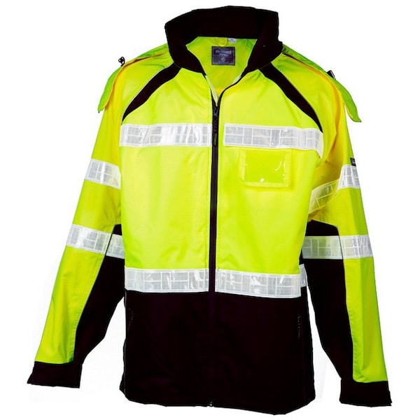 Kishigo 2X-3X, Lime, Class 3, Premium Brilliant Series Rainwear Jacket - RWJ112-2X-3X