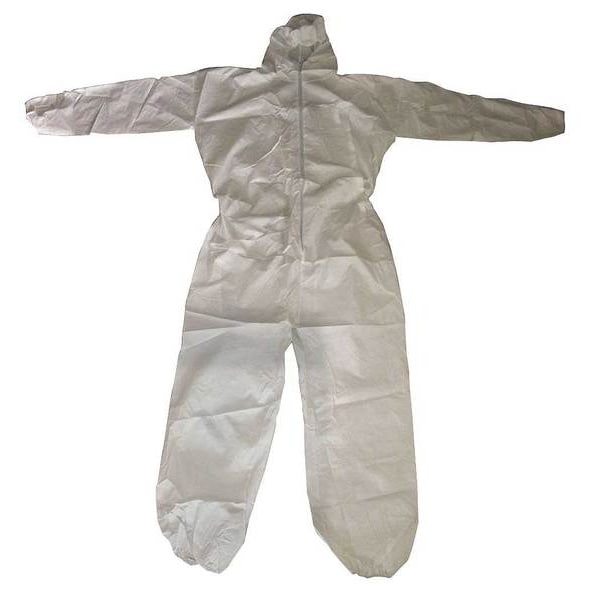 Condor Disposable Coveralls, Hooded, 3XL, Microporous Film Laminate, Zipper, Elastic Cuff, Elastic Ankle - 30C573