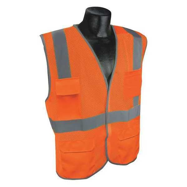 Condor High Visibility Vest, Orange/Red, 2XL/3XL - 53YN31