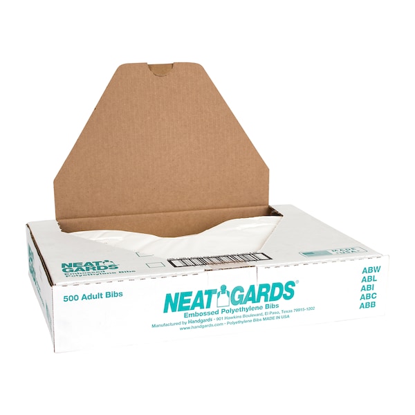Neatgards Neatgards Low Density Poly Embossed 15.5"x20" Adult White Bib, PK500 - 303578501